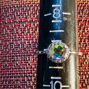 Fragrant Jewels Silver Ring with Iridescent Gem